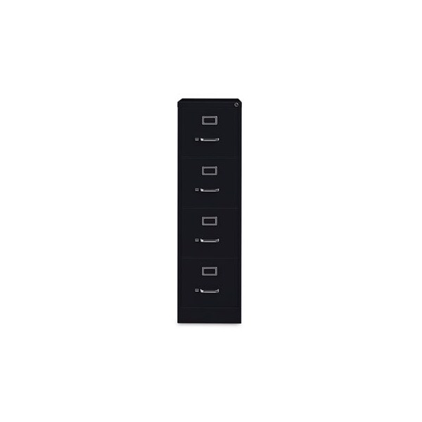 Hirsh Industries Space Solutions Vertical Letter File Cabinet, 4 Letter-Size File Drawers, Black, 15 x 26.5 x 52 - 14105