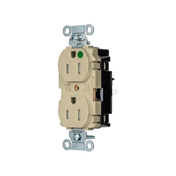 Hubbell Receptacle, 1/2 hp, 125V AC, NEMA 5-15R - 8200STITR