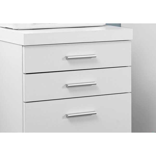 Homeroots 26.75 in. White Particle Board & Hollow Core Filing Cabinet with 3 Drawers - 333351