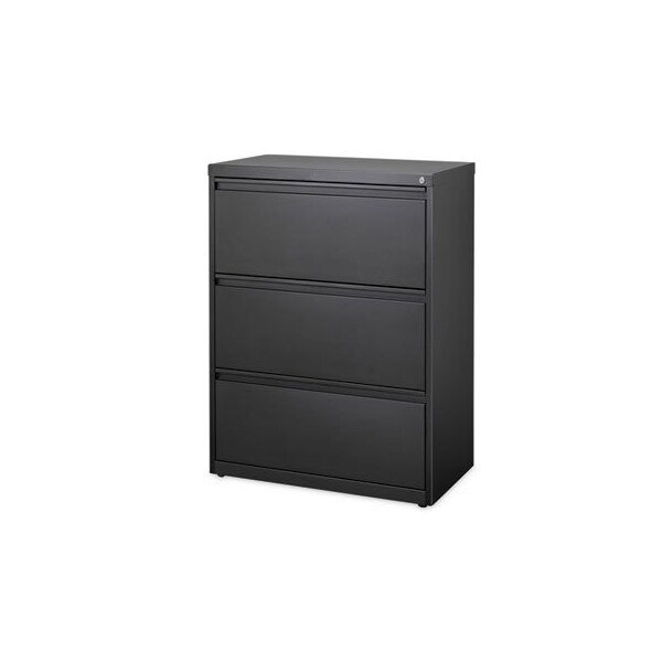 Hirsh Industries Space Solutions Lateral File Cabinet, 3 Letter/Legal/A4-Size File Drawers, Black, 30 x 18.62 x 40.25 - 14974