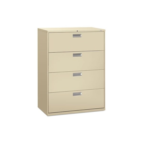 Hon HON, 600 SERIES FOUR-DRAWER LATERAL FILE, 42W X 18D X 52.5H, PUTTY - 694LL