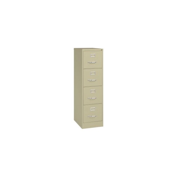 Hirsh Industries Space Solutions Vertical Letter File Cabinet, 4 Letter-Size File Drawers, Putty, 15 x 22 x 52 - 17891