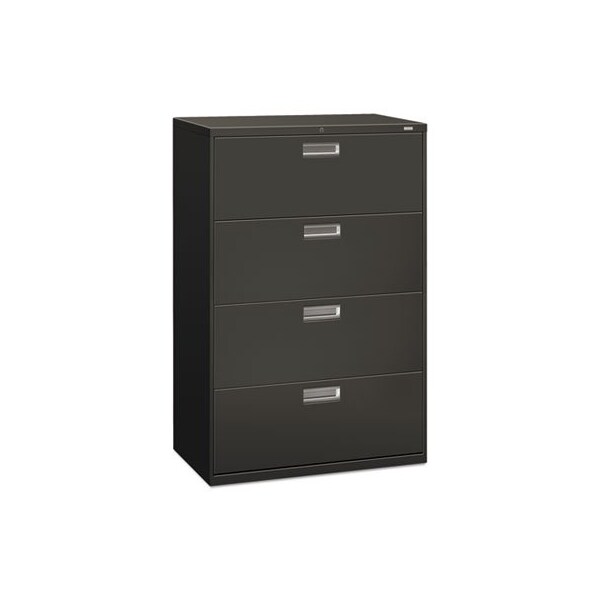 Hon HON, 600 SERIES FOUR-DRAWER LATERAL FILE, 36W X 18D X 52.5H, CHARCOAL - 684LS