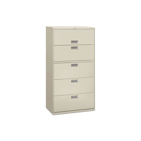 Hon HON, 600 SERIES FIVE-DRAWER LATERAL FILE, 36W X 18D X 64.25H, LIGHT GRAY - 685LQ