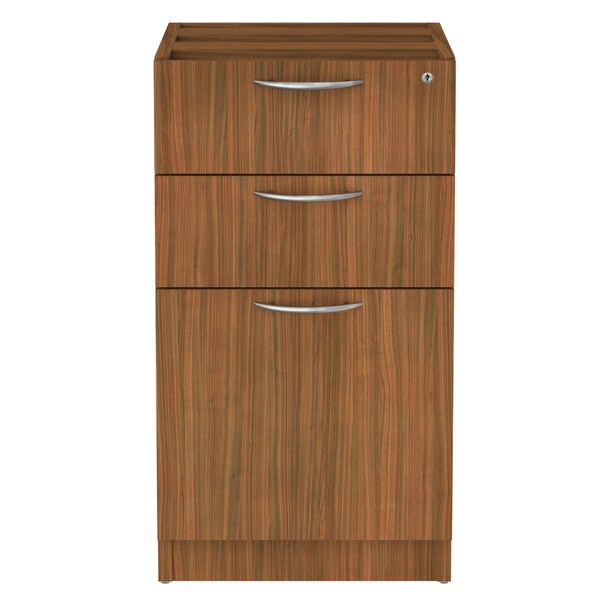 Alera 15.63" W 3 Drawer Box/File Pedestal, Modern Walnut, Legal/Letter - VA532822WA