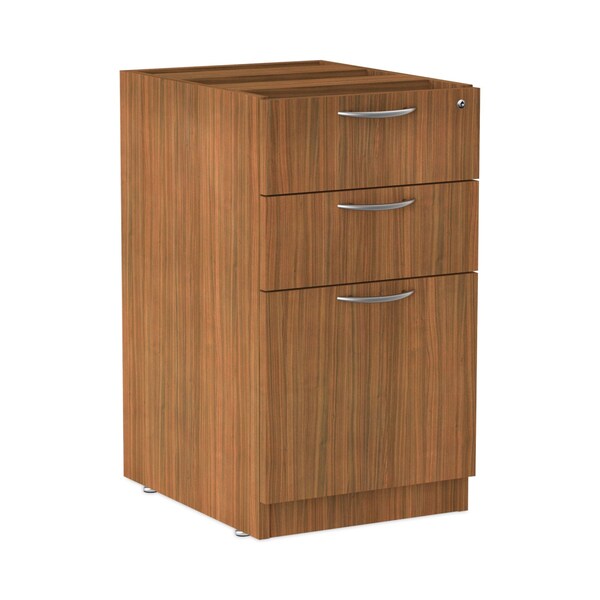 Alera 15.63" W 3 Drawer Box/File Pedestal, Modern Walnut, Legal/Letter - VA532822WA