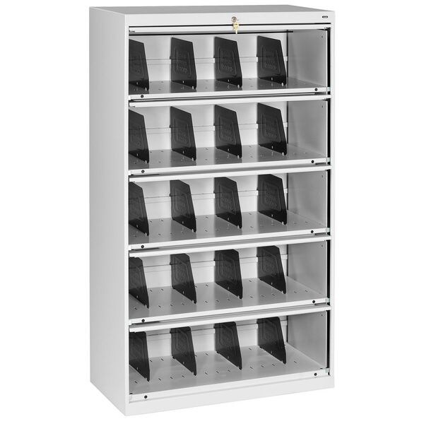 Tennsco 36" W 5 Drawer Lateral File Cabinet, Light Gray, Letter/Legal - FS351LLGY