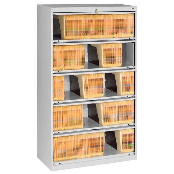 Tennsco 36" W 5 Drawer Lateral File Cabinet, Light Gray, Letter/Legal - FS351LLGY