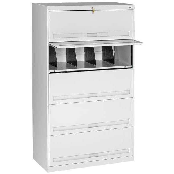Tennsco 36" W 5 Drawer Lateral File Cabinet, Light Gray, Letter/Legal - FS351LLGY
