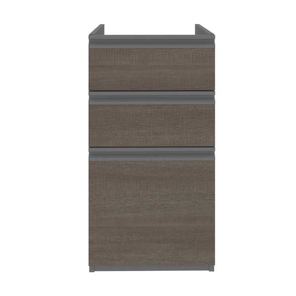 Bestar Prestige + 16W Add-On Pedestal, Bark Grey & Slate - 99620-000047