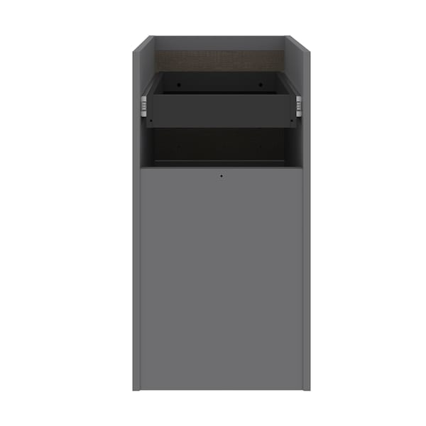 Bestar Prestige + 16W Add-On Pedestal, Bark Grey & Slate - 99620-000047