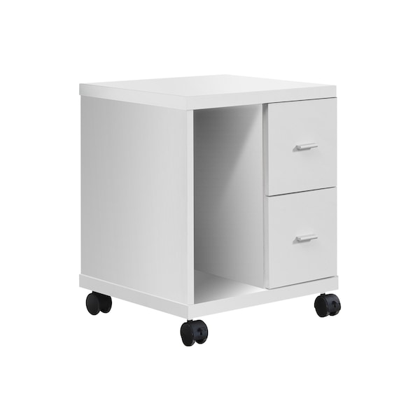 Monarch Specialties Office, File Cabinet, Printer Cart, Rolling File Cabinet, Mobile, Storage, Work, Laminate, White - I 7055