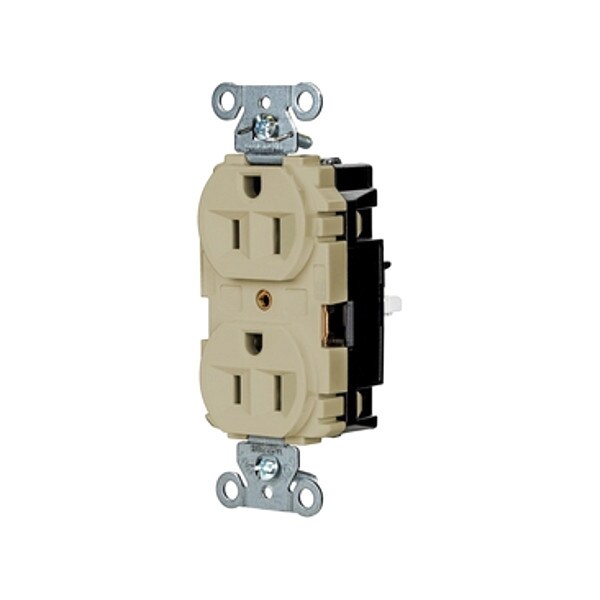 Hubbell Receptacle, 1/2 hp, 125V AC, NEMA 5-15R - 5262STI