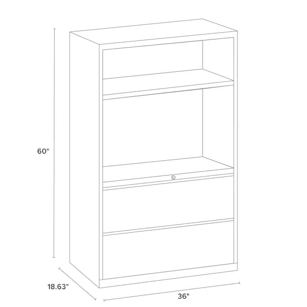 Hirsh 36" W 3 Drawer Lateral File Cabinet, Black, A4/Legal/Letter - 19627