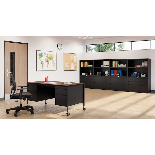 Hirsh 36" W 3 Drawer Lateral File Cabinet, Black, A4/Legal/Letter - 19627