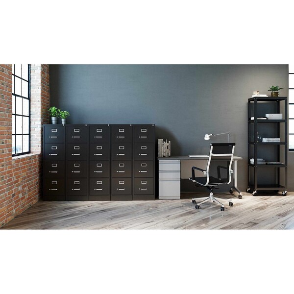 Hirsh 28-1/2" W 4 Drawer Vertical File Cabinet, Black, Letter - 18773