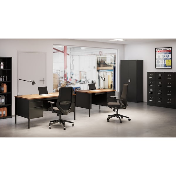 Hirsh 28-1/2" W 4 Drawer Vertical File Cabinet, Black, Letter - 18773