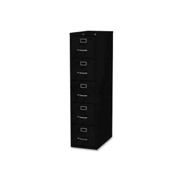 Lorell Lorell Commercial Grade 5-Drawer Letter Vertical File, LLR48498, 15"W x 26-1/2"D x 61"H, Black - LLR48498