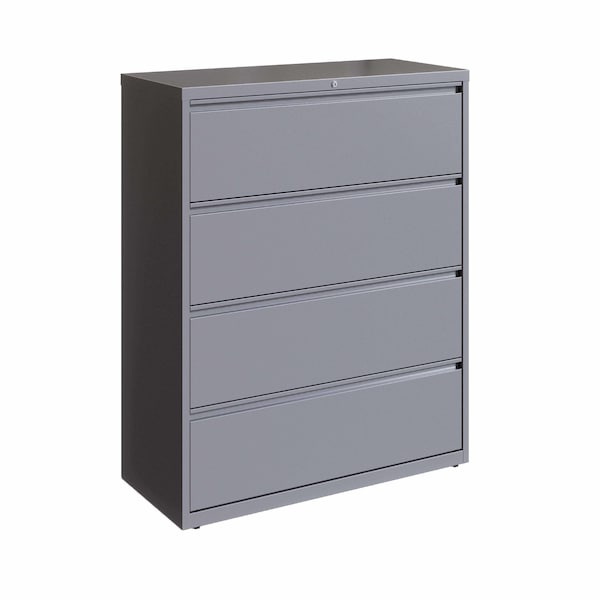 Hirsh 4 Drawer Lateral File Cabinet, Arctic Silver, A4/Legal/Letter - 23750