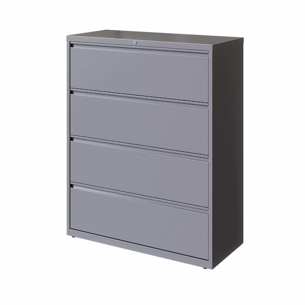 Hirsh 4 Drawer Lateral File Cabinet, Arctic Silver, A4/Legal/Letter - 23750