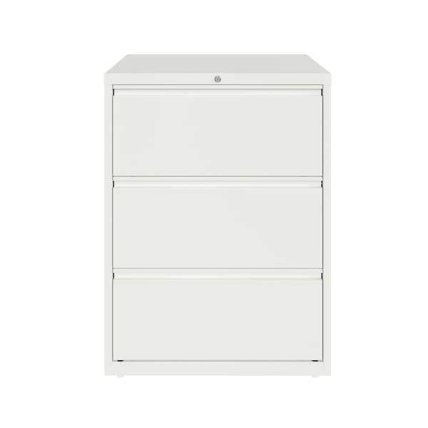 Hirsh 3 Drawer Lateral File Cabinet, White, A4/Legal/Letter - 23697