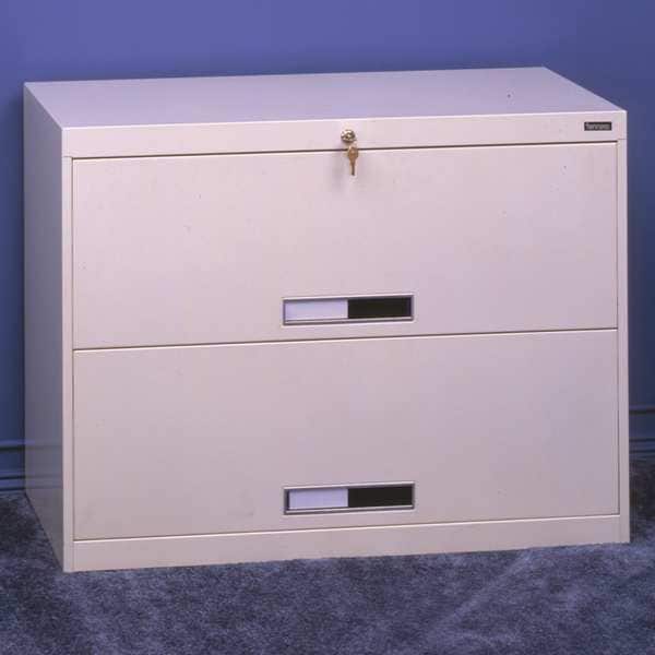 Tennsco 36 in W 2 Drawer Lateral File Cabinet, Black - LPL3624L20 BLACK