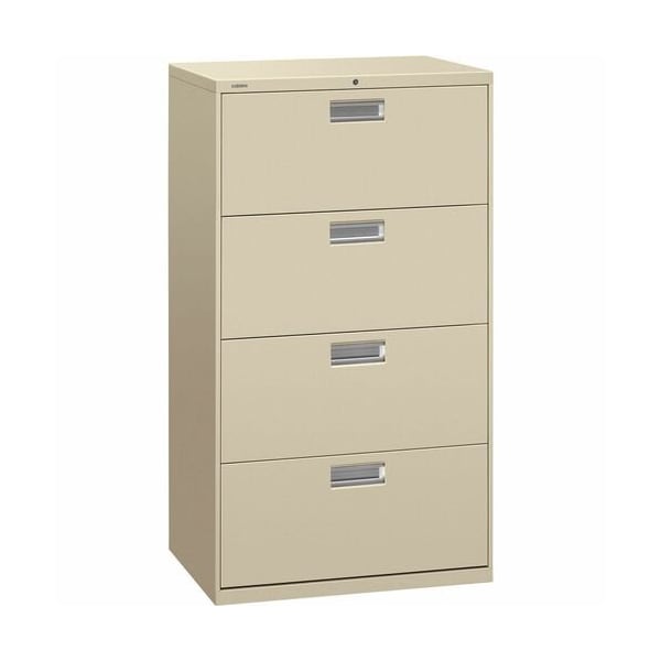 Hon HON 674LL, 600 SERIES FOUR-DRAWER LATERAL FILE, 30W X 18D X 52 1/2H, PUTTY - HON674LL
