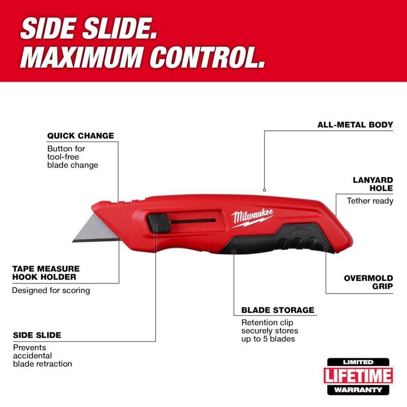 Milwaukee Side Sliding Utility Knife - 48-22-1515