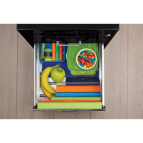 Space Solutions 14.25 in W 3 Drawer Vertical File Cabinet W/ Pencil Drawer, Black - 20990