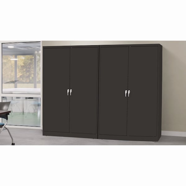 Tennsco Heavy Gauge Welded Steel Jumbo Storage Cabinet, 48 in W, 78" H - J2478SUCBK