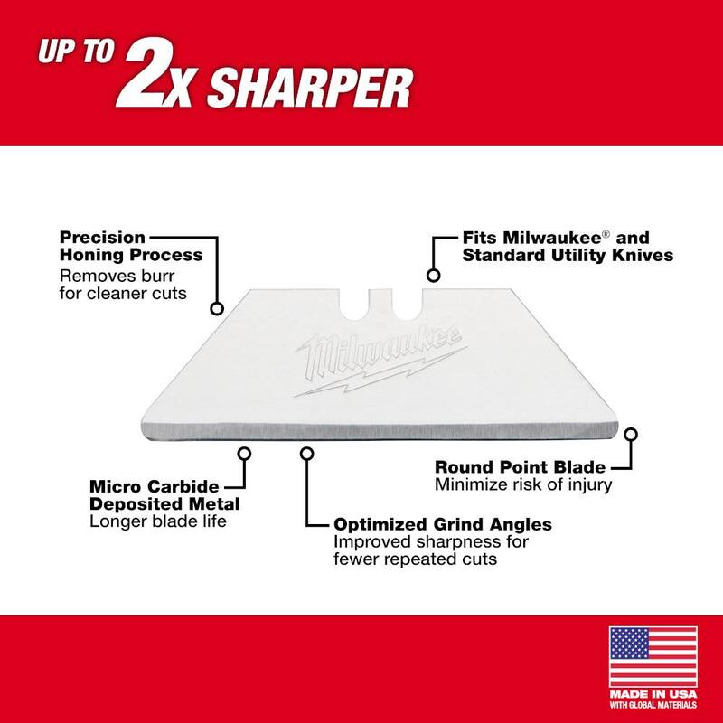Milwaukee Carton Utility Knife Blades with Dispenser (50-Piece) - 48-22-1954