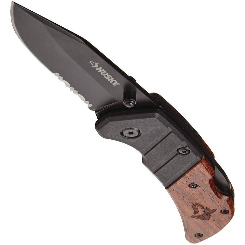 Husky 2.875 Steel Dual Edge Clip Point Folding Knife - 99741