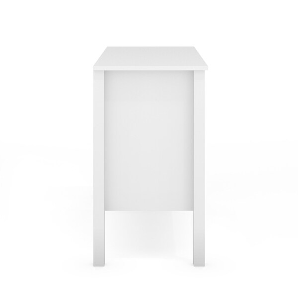 Martha Stewart Hutton Shaker Style Home Office 4 Drawer Lateral File Cabinet in White w/Polished Brass Hardware - ZG-ZP-13-WH-GLD-MS