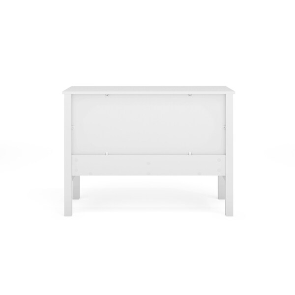 Martha Stewart Hutton Shaker Style Home Office 4 Drawer Lateral File Cabinet in White w/Polished Brass Hardware - ZG-ZP-13-WH-GLD-MS