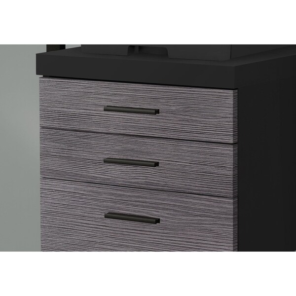 Homeroots 25.25 in. Black Particle Board & MDF Filing Cabinet with 3 Drawers - 333504