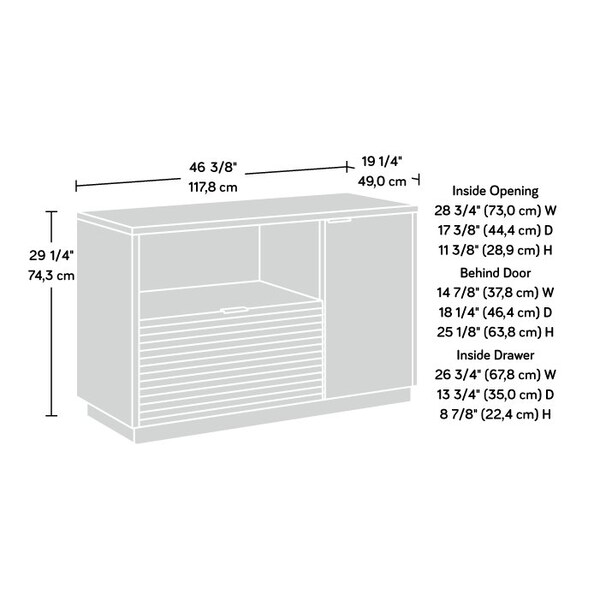 Sauder Englewood Small Credenza Spm , Top features strong and lightweight 1 in. panel construction - 426917