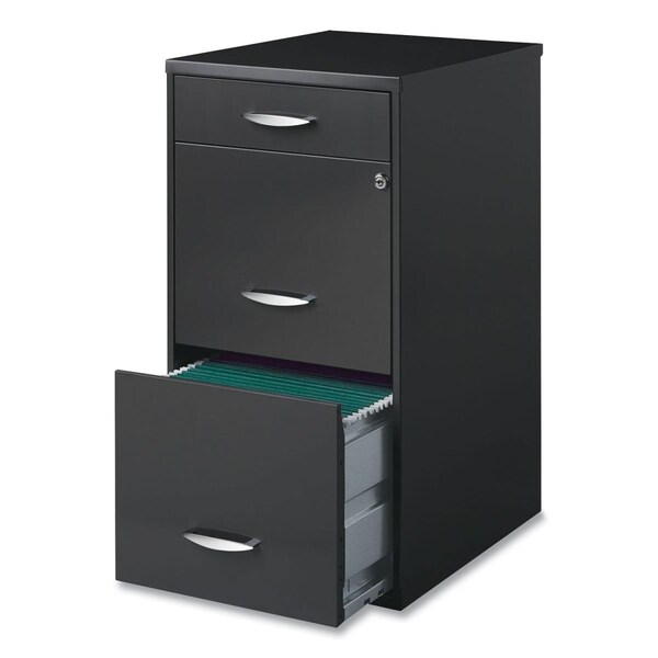 Office Designs Utility File Cabinet - 3-Drawers - Letter - Charcoal - 14.5 x 18 x 27.13 in. - HID18606