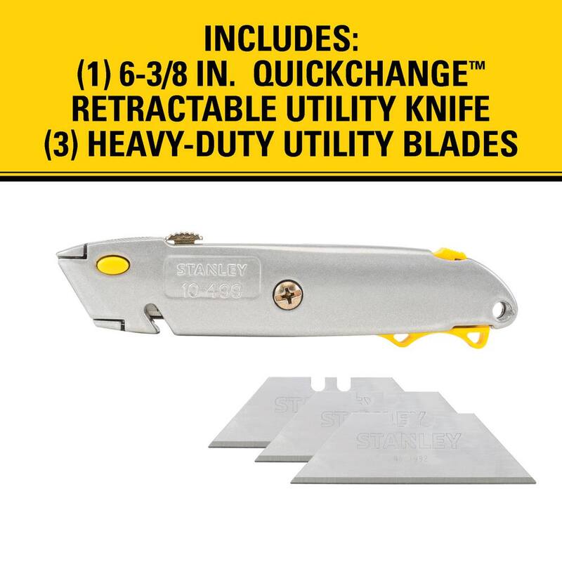 Stanley Quick-Change Retractable Blade Utility Knives Knife with Blades Included (3-Piece) - 10-499