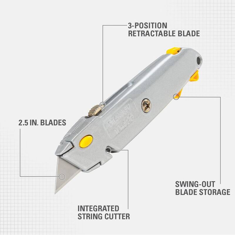 Stanley Quick-Change Retractable Blade Utility Knives Knife with Blades Included (3-Piece) - 10-499