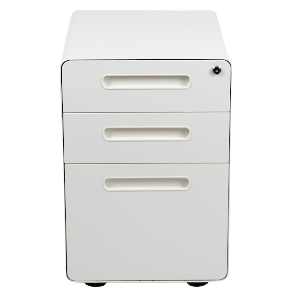 Flash Furniture 3 Drawer Filing Cabinet, White - HZ-AP535-01-W-GG