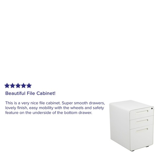 Flash Furniture 3 Drawer Filing Cabinet, White - HZ-AP535-01-W-GG