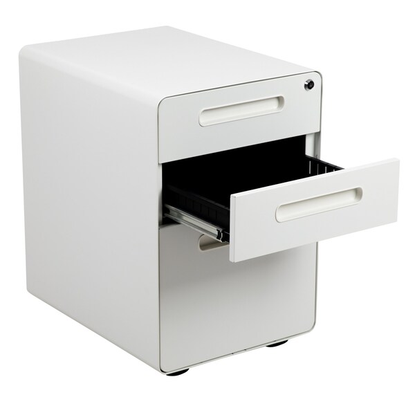 Flash Furniture 3 Drawer Filing Cabinet, White - HZ-AP535-01-W-GG
