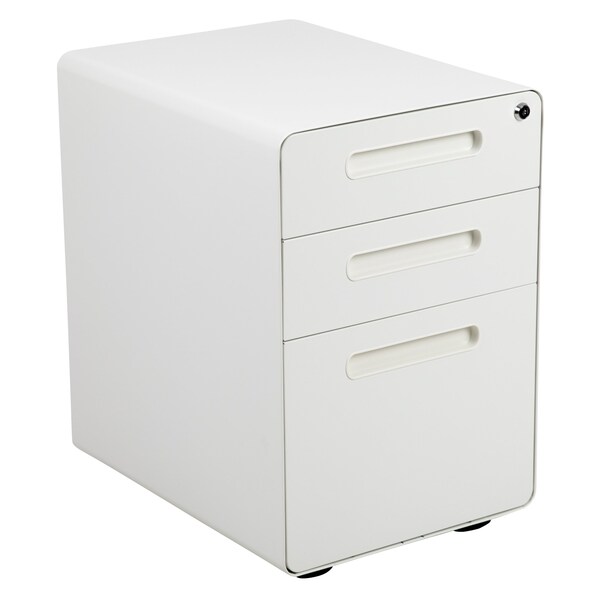 Flash Furniture 3 Drawer Filing Cabinet, White - HZ-AP535-01-W-GG