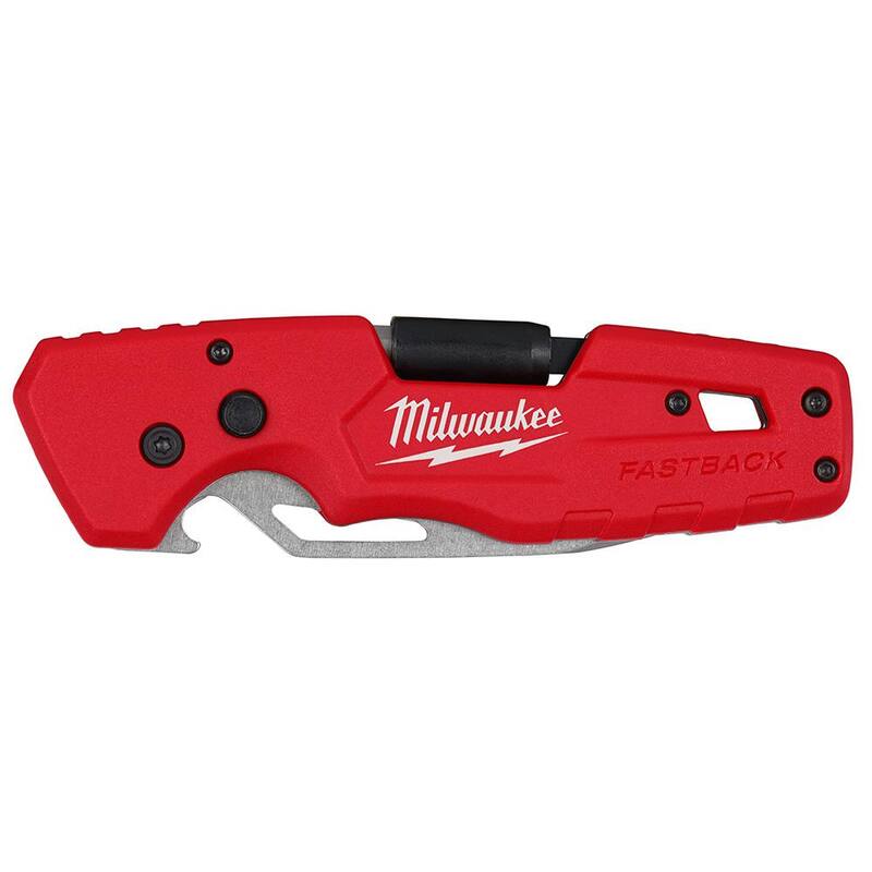 Milwaukee FASTBACK 5- In-1 Folding Knife with 3 in. Blade and FASTBACK 6-in-1 Folding Utility Knife (2-Piece) - 48-22-1540-48-22-1505