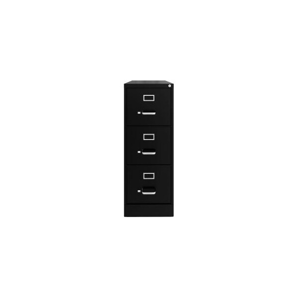 Hirsh Industries Space Solutions Vertical Letter File Cabinet, 3 Letter-Size File Drawers, Black, 15 x 22 x 40.19 - 24856