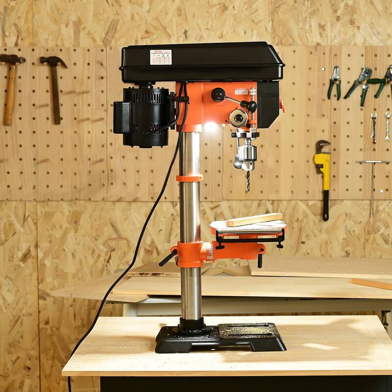 VEVOR 12 in. Benchtop Drill Press 5 Amp Variable Speed Cast Iron Bench Drill Press 12 in. Swing Distance for Wood Metal - TSZCBS50A12MIPNMTV1