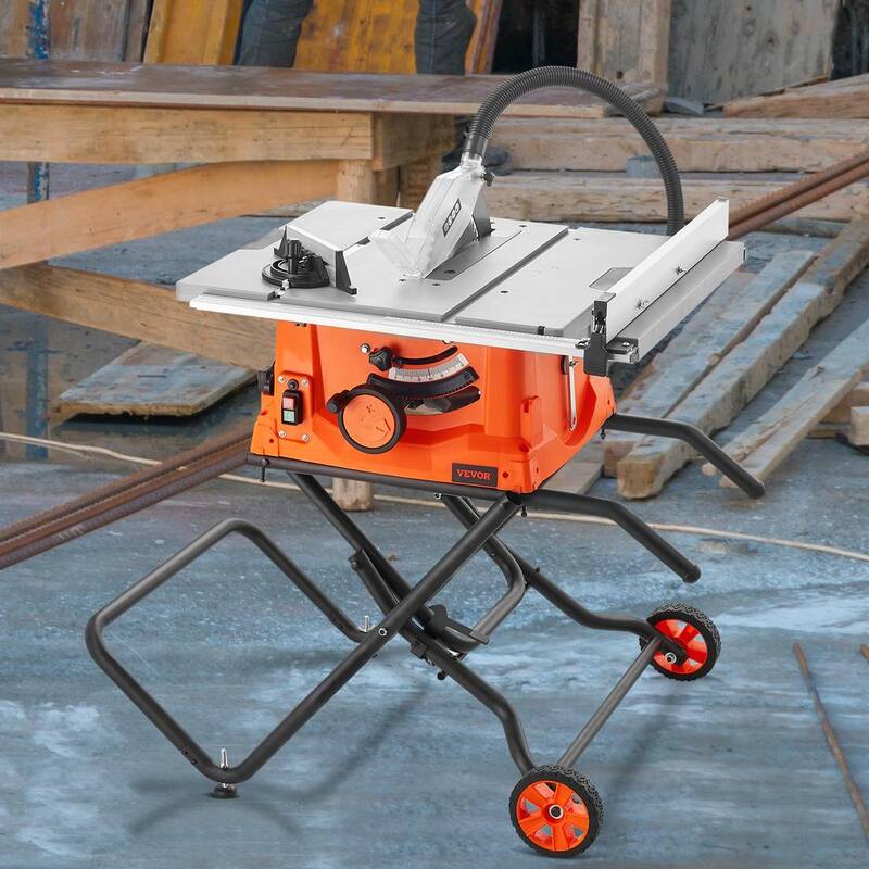 VEVOR Table Saw with Stand 10 in. Electric Cutting Machine 5000RPM 25-in Rip Capacity - ZLXMGTJYZJMC2VQLNV1