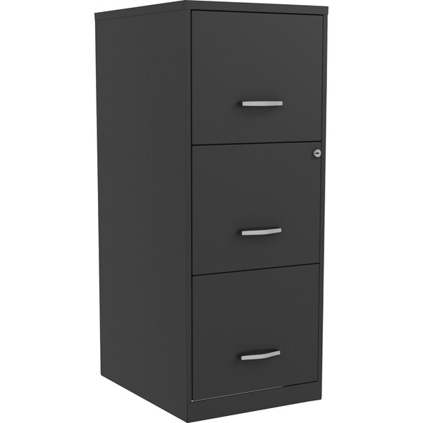 Nusparc 3-Drawer Vertical File Cabinet, 14.2" x 18" x35.5", Black - NPRVF318FFBK