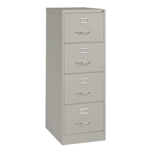 Alera Economy Vertical File, 4 Legal-Size File Drawers, Light Gray, 18 in. x 25 in. x 52 in. - 26138