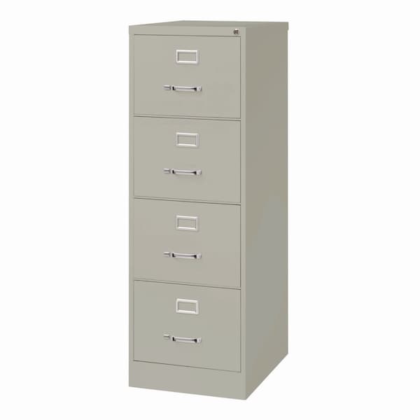 Alera Economy Vertical File, 4 Legal-Size File Drawers, Light Gray, 18 in. x 25 in. x 52 in. - 26138
